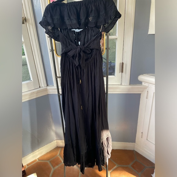Free People Endless Summer Moonlight Ocean off-shoulder Maxi, Black, Small - Picture 15 of 16